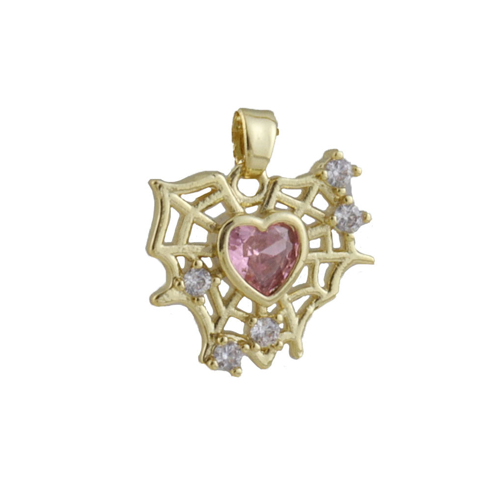 Heart Shape Copper Pendant With Real Gold Plated Electroplated Finish, Jewelry Accessory In Gold For Valentine's Day
