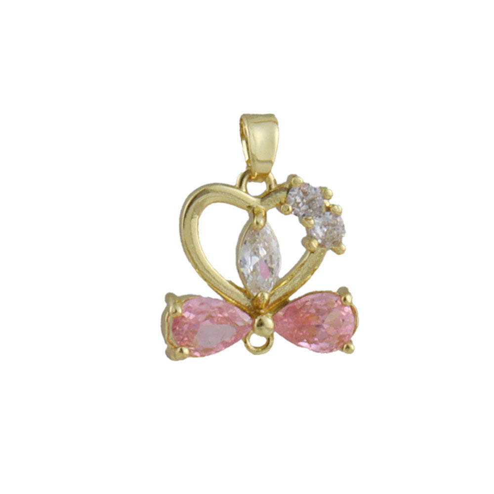 Heart Shape Copper Pendant With Real Gold Plated Electroplated Finish, Jewelry Accessory In Gold For Valentine's Day