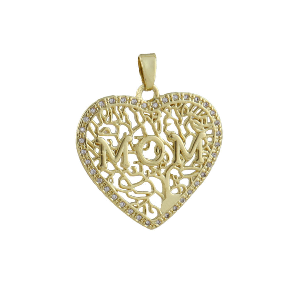 Heart Shape Copper Pendant With Real Gold Plated Electroplated Finish, Jewelry Accessory In Gold For Valentine's Day