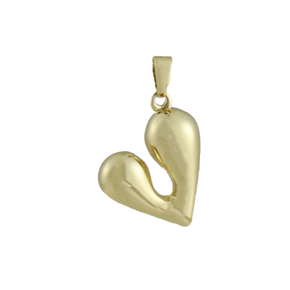 Heart Shape Copper Pendant With Real Gold Plated Electroplated Finish, Jewelry Accessory In Gold For Valentine's Day