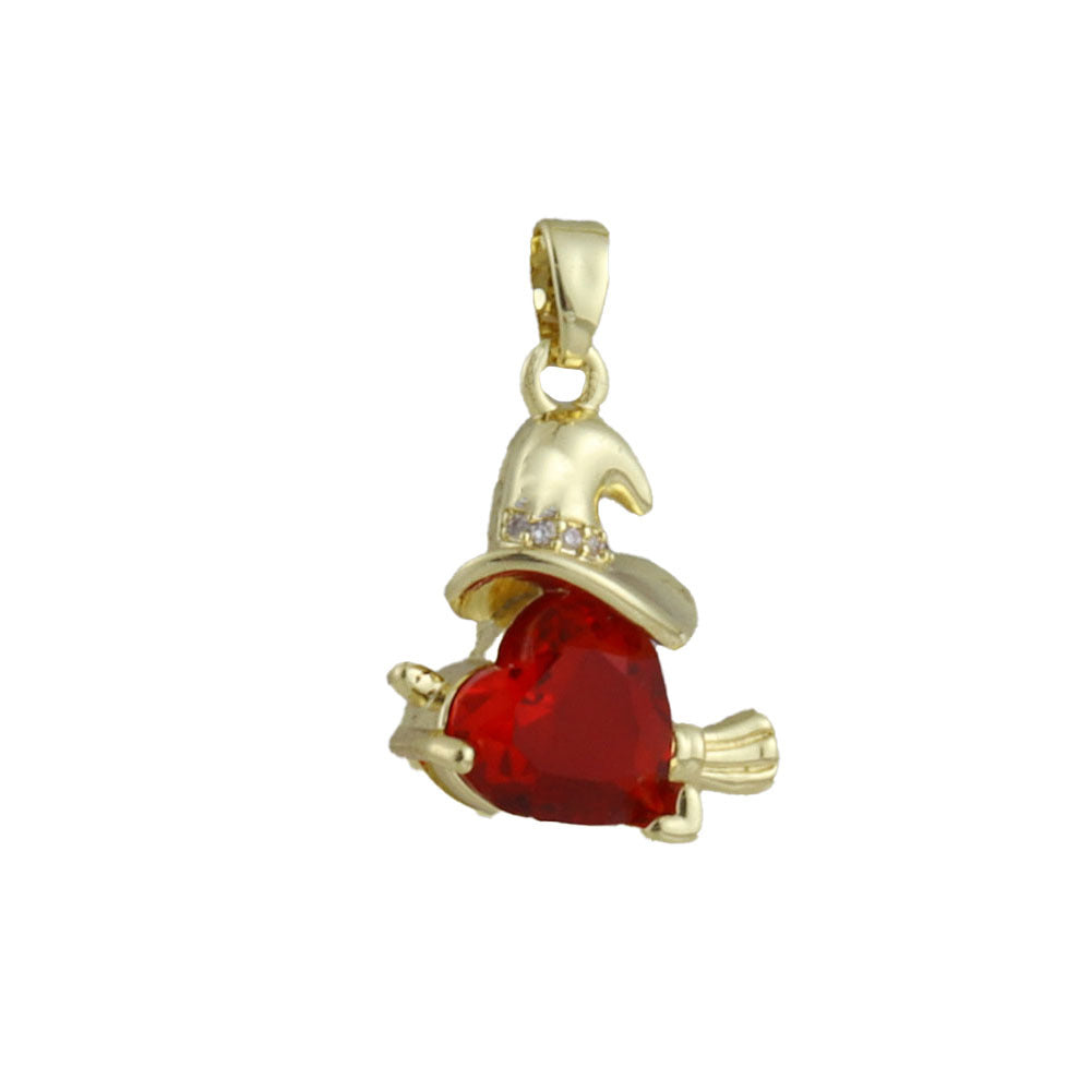 Heart Shape Copper Pendant With Real Gold Plated Electroplated Finish, Jewelry Accessory In Gold For Valentine's Day
