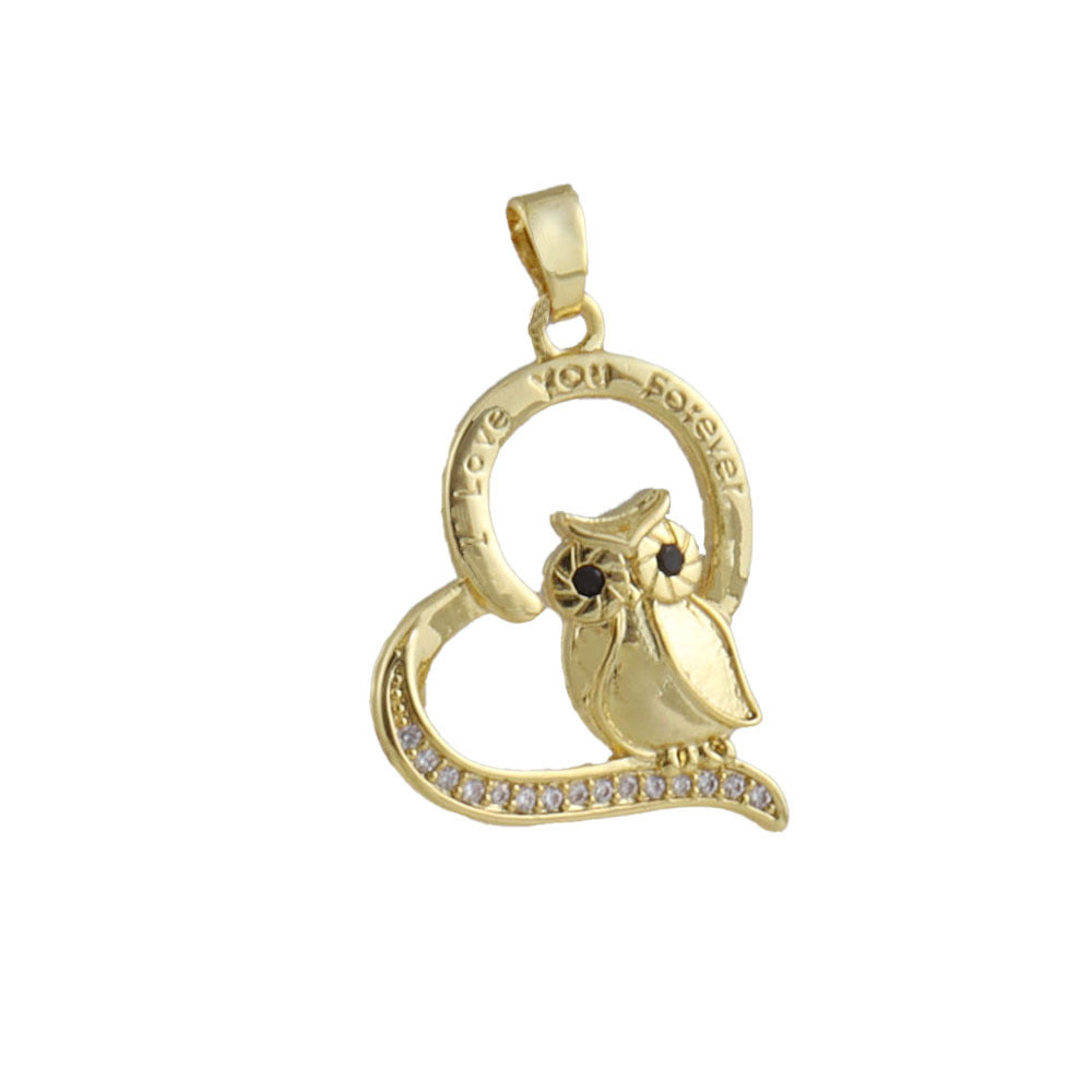 Heart Shape Copper Pendant With Real Gold Plated Electroplated Finish, Jewelry Accessory In Gold For Valentine's Day