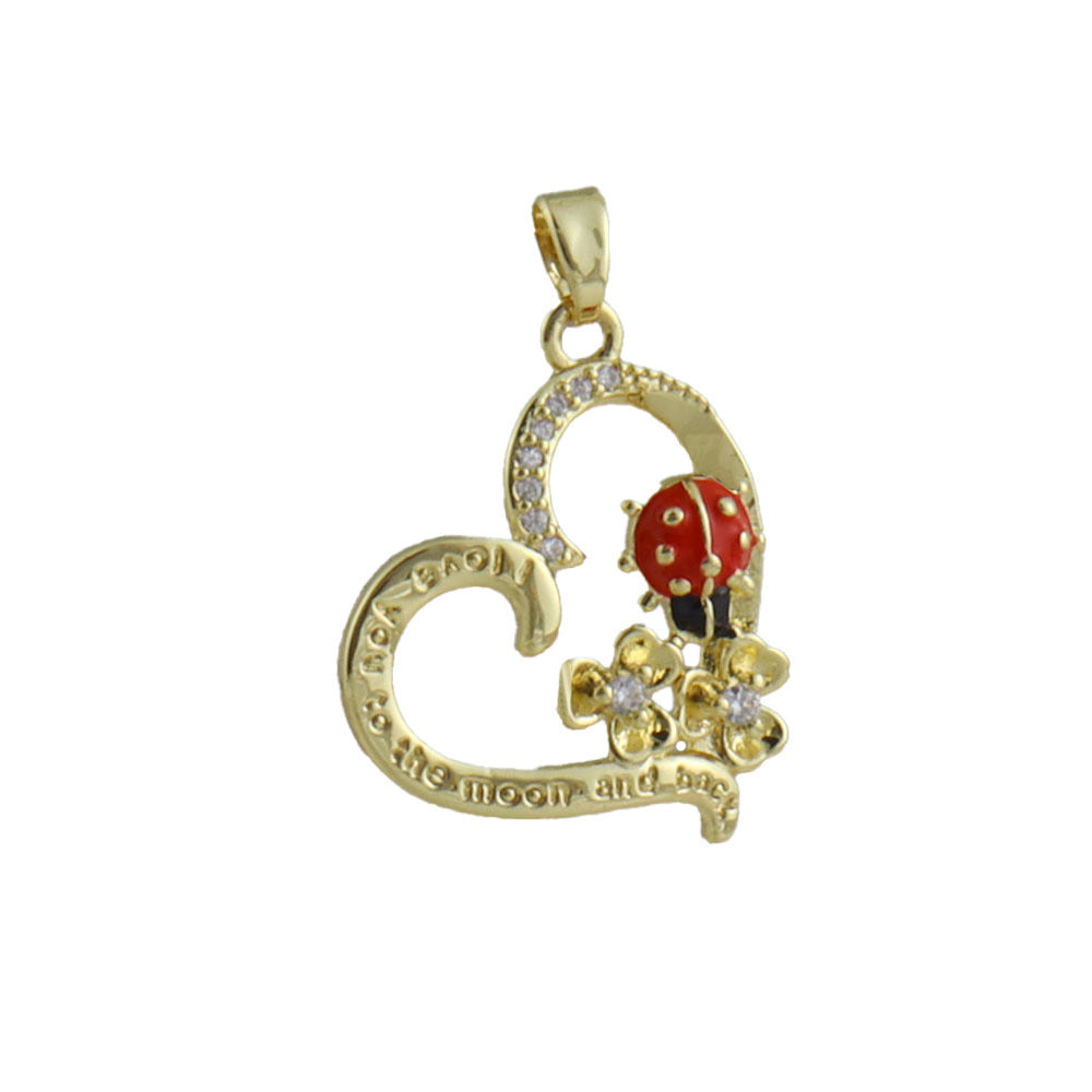 Heart Shape Copper Pendant With Real Gold Plated Electroplated Finish, Jewelry Accessory In Gold For Valentine's Day