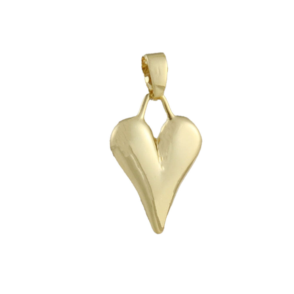 Heart Shape Copper Pendant With Real Gold Plated Electroplated Finish, Jewelry Accessory In Gold For Valentine's Day