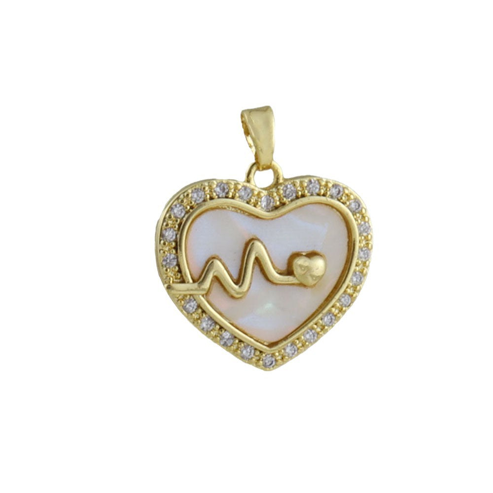 Heart Shape Copper Pendant With Real Gold Plated Electroplated Finish, Jewelry Accessory In Gold For Valentine's Day