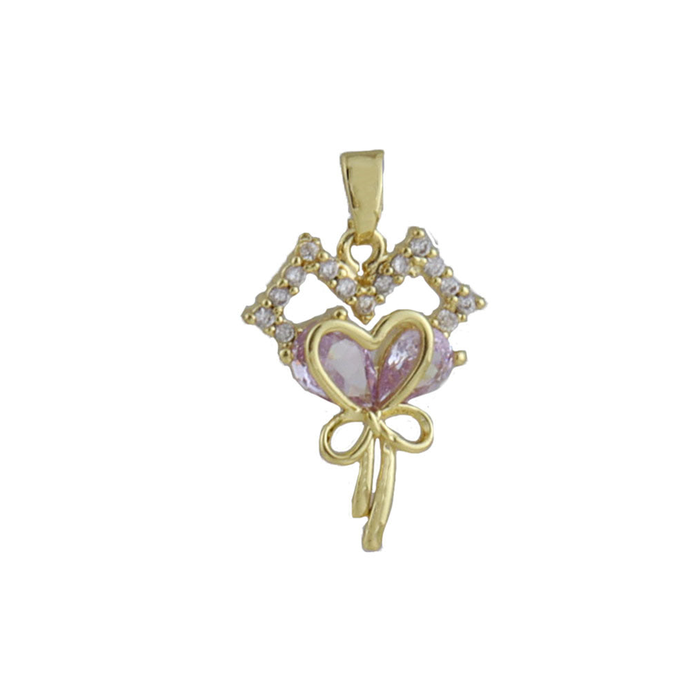 Electroplated Copper Bow Tie Pendant In Gold, Jewelry Accessories With Elegant Electroplated Finish