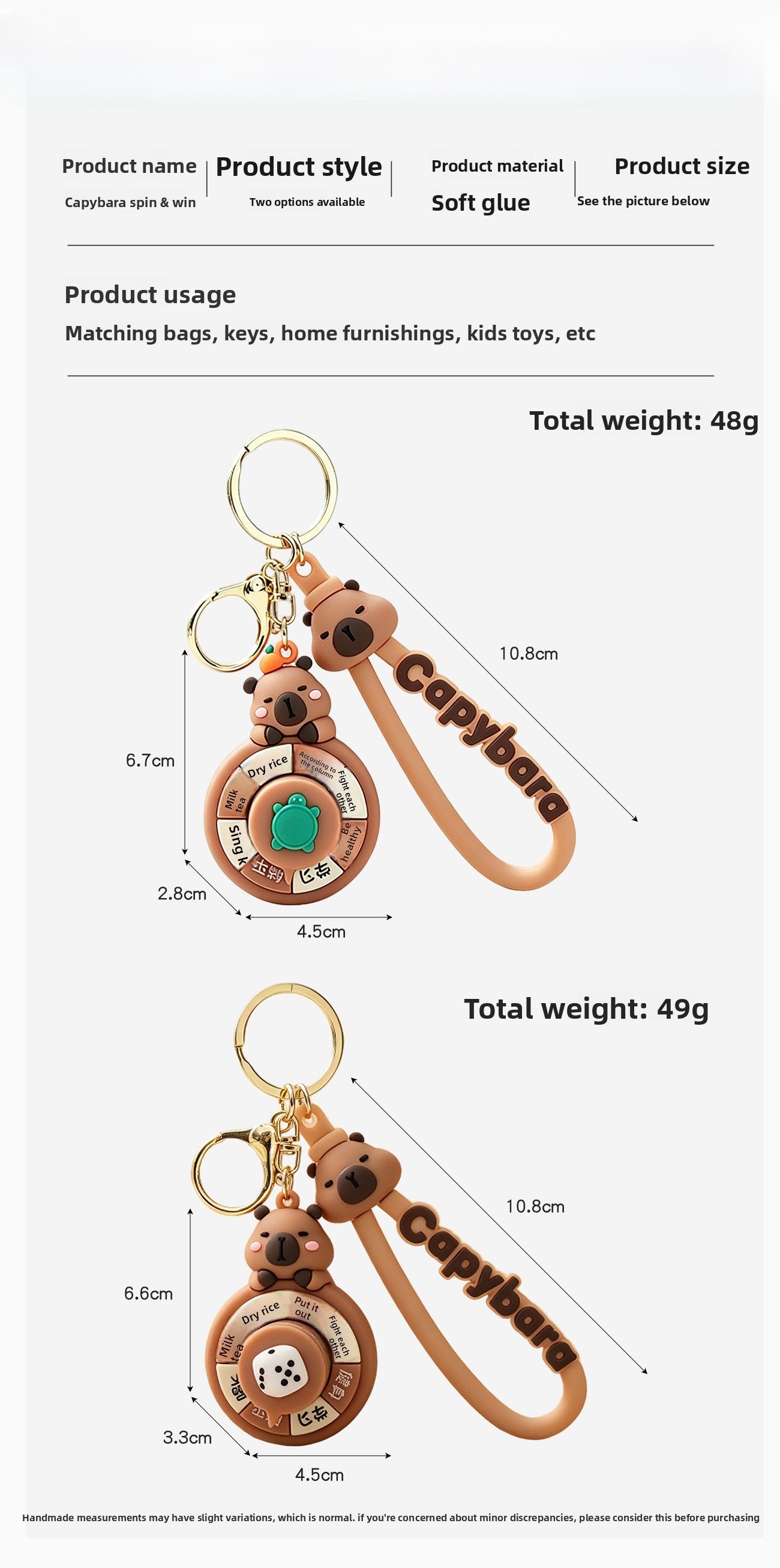 Christmas Animal PVC Key Chain Bag Charm For Festive Accessories