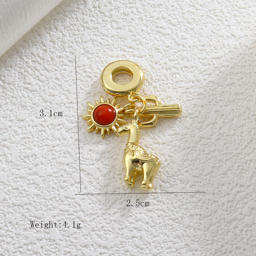 Copper Fish Bone Pendant With Electroplated Gold Finish, Jewelry Accessories