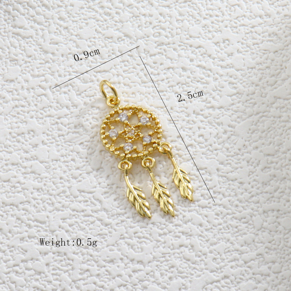 Copper Fish Bone Pendant With Electroplated Gold Finish, Jewelry Accessories
