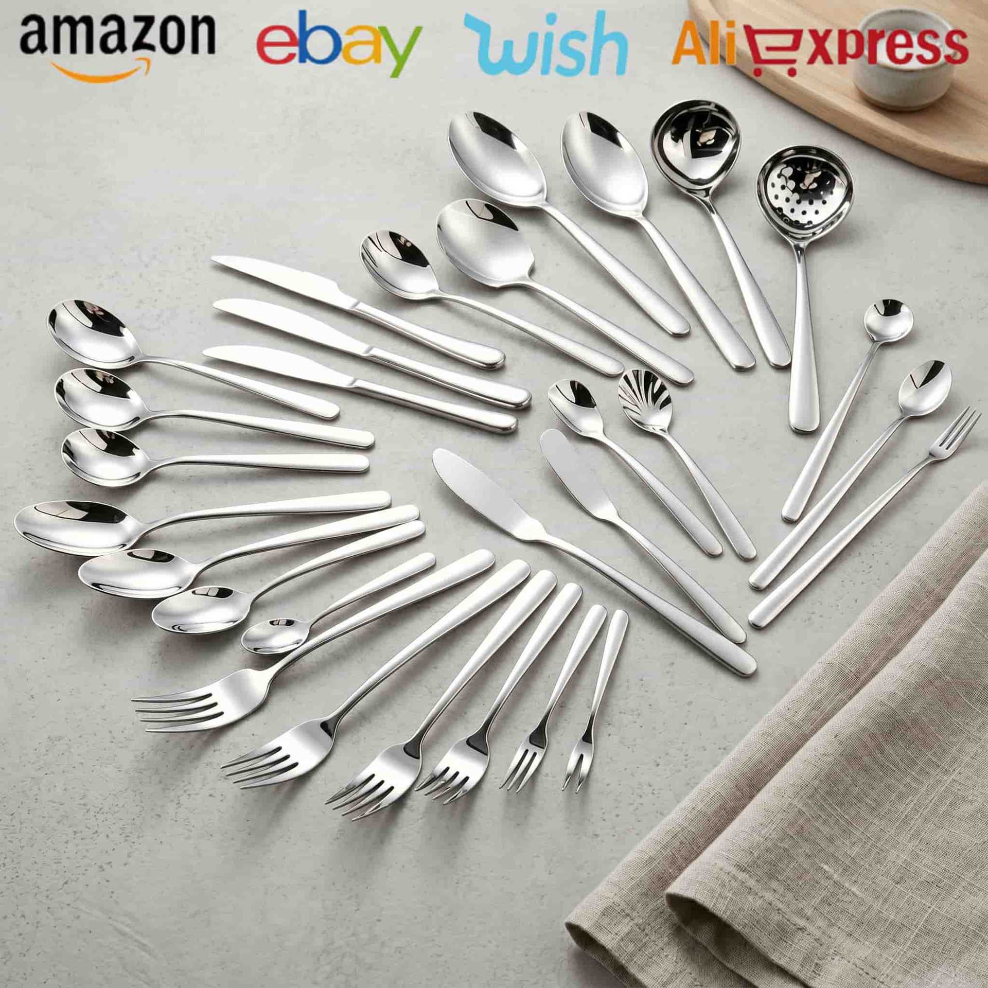 Elegant Solid Color Tableware Set With 304 Stainless Steel Inner Liner, Featuring Western Cutlery Knives, Forks, And Spoons
