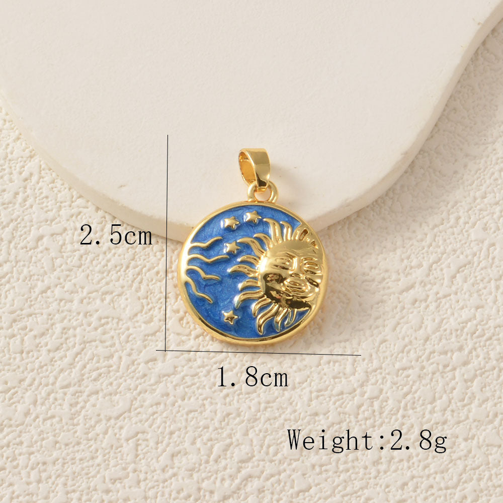 Heart Shape Copper Pendant With Rhinestones, Electroplated And 18K Real Gold Plated In Gold Jewelry Accessories