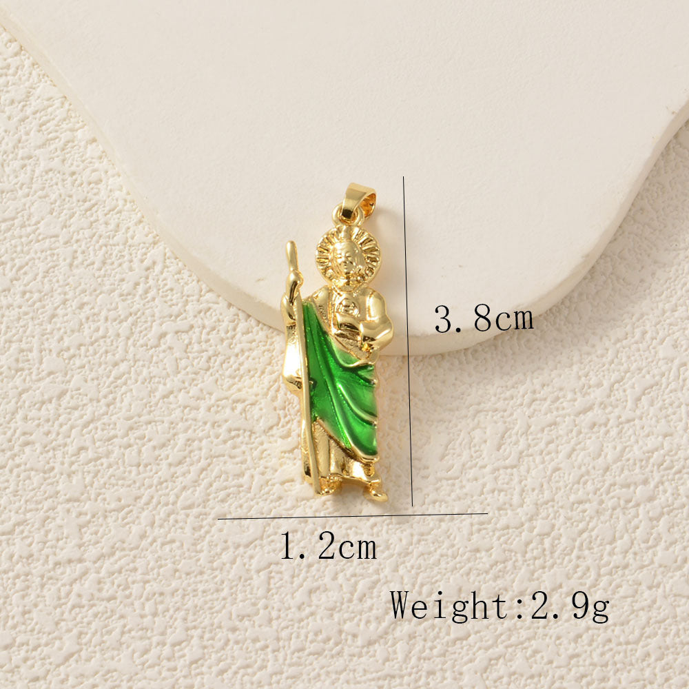 Heart Shape Copper Pendant With Rhinestones, Electroplated And 18K Real Gold Plated In Gold Jewelry Accessories