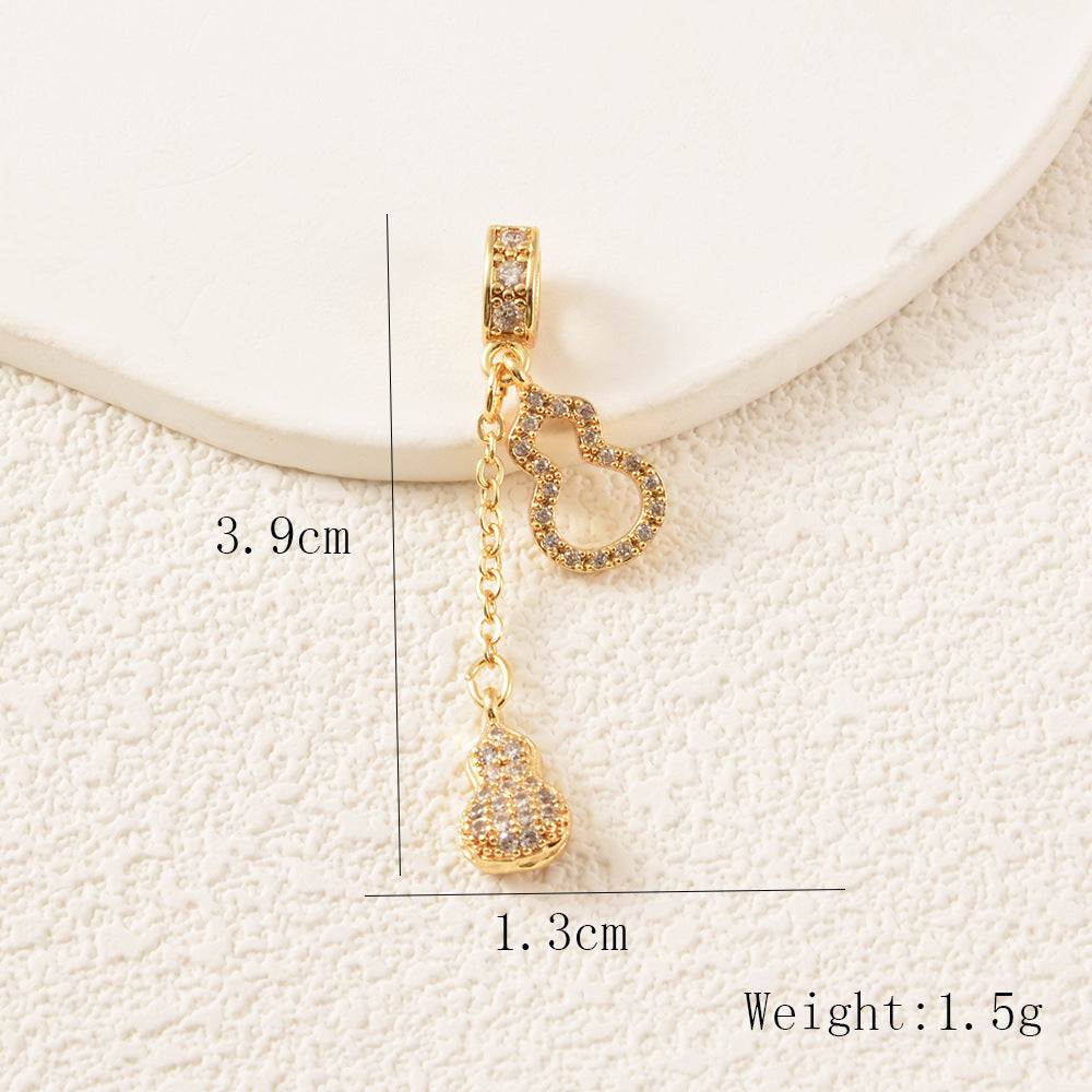 Copper Gourd Pendant Featuring Electroplated Craftsmanship In Hip-Hop Style Jewelry Accessories