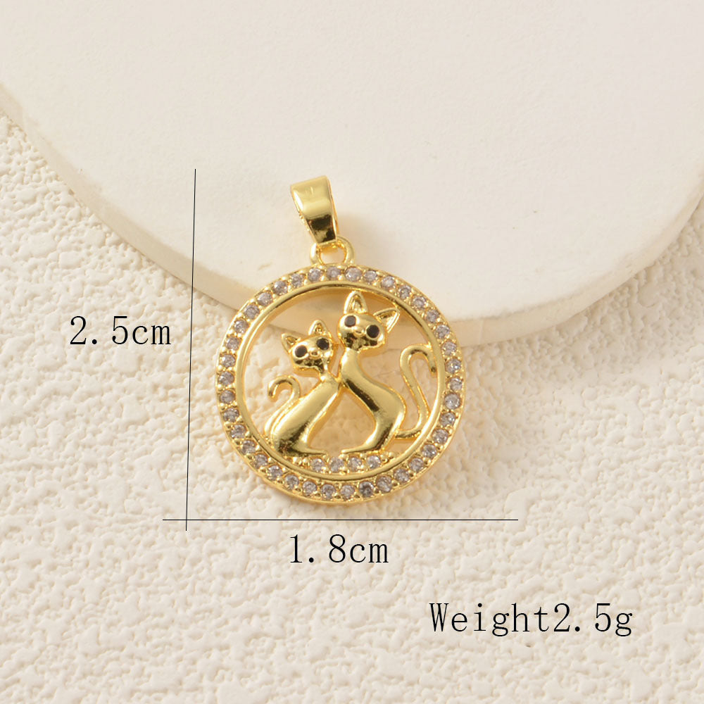 Elephant Copper Pendant With Zircon Inlay Featuring Electroplated Craftsmanship