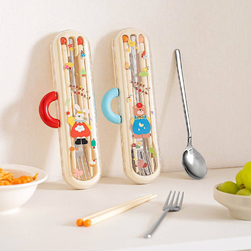 Cute Foldable Tableware Set, Portable And Space-Saving Design For Easy Carrying