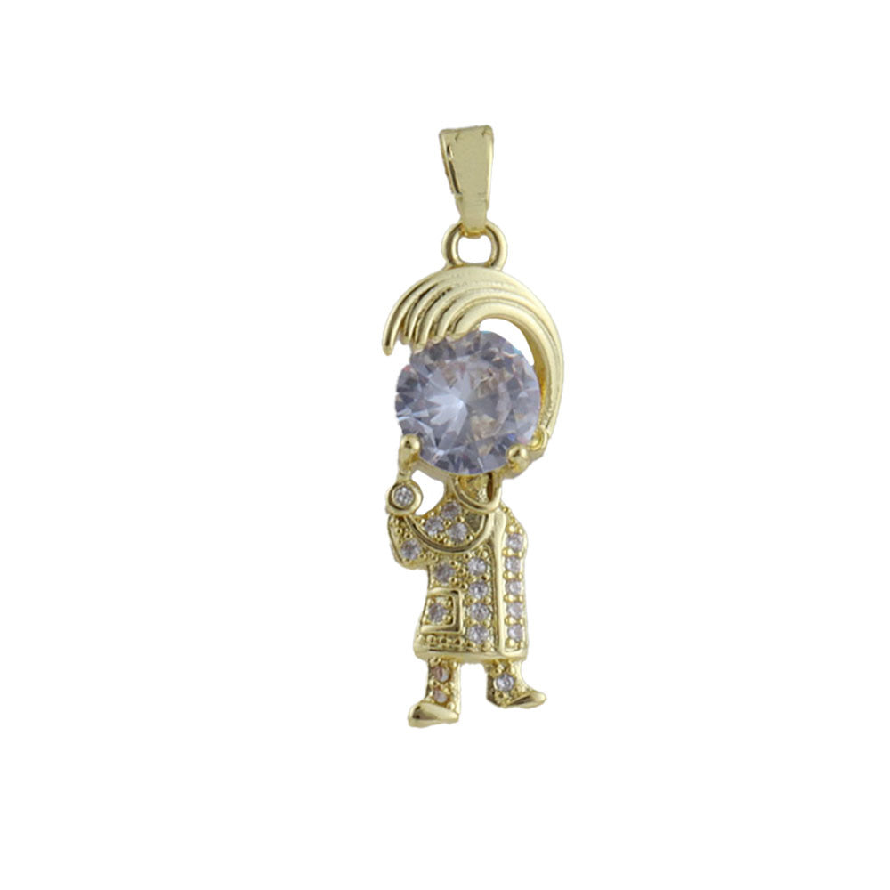 Handmade Girl Pendant Featuring Electroplated Real Gold Plated Copper Jewelry Accessories