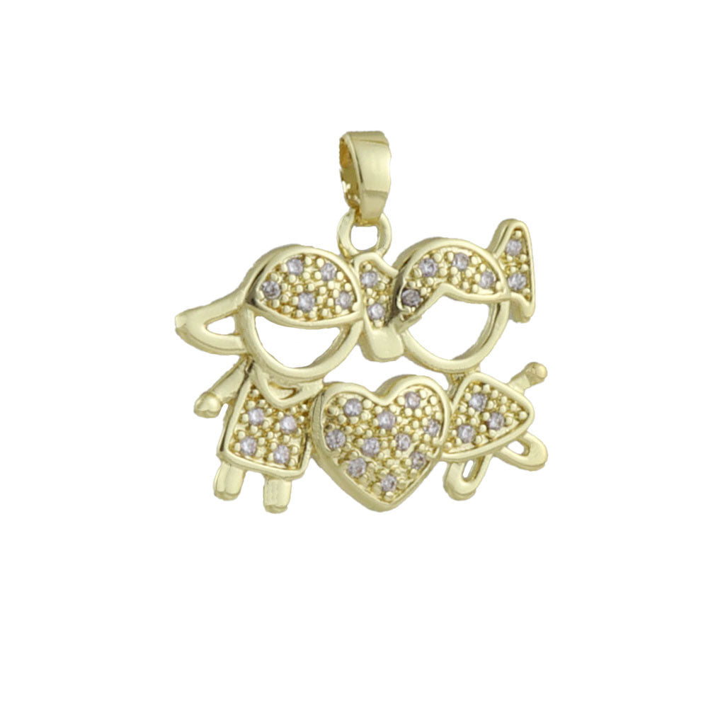 Handmade Girl Pendant Featuring Electroplated Real Gold Plated Copper Jewelry Accessories