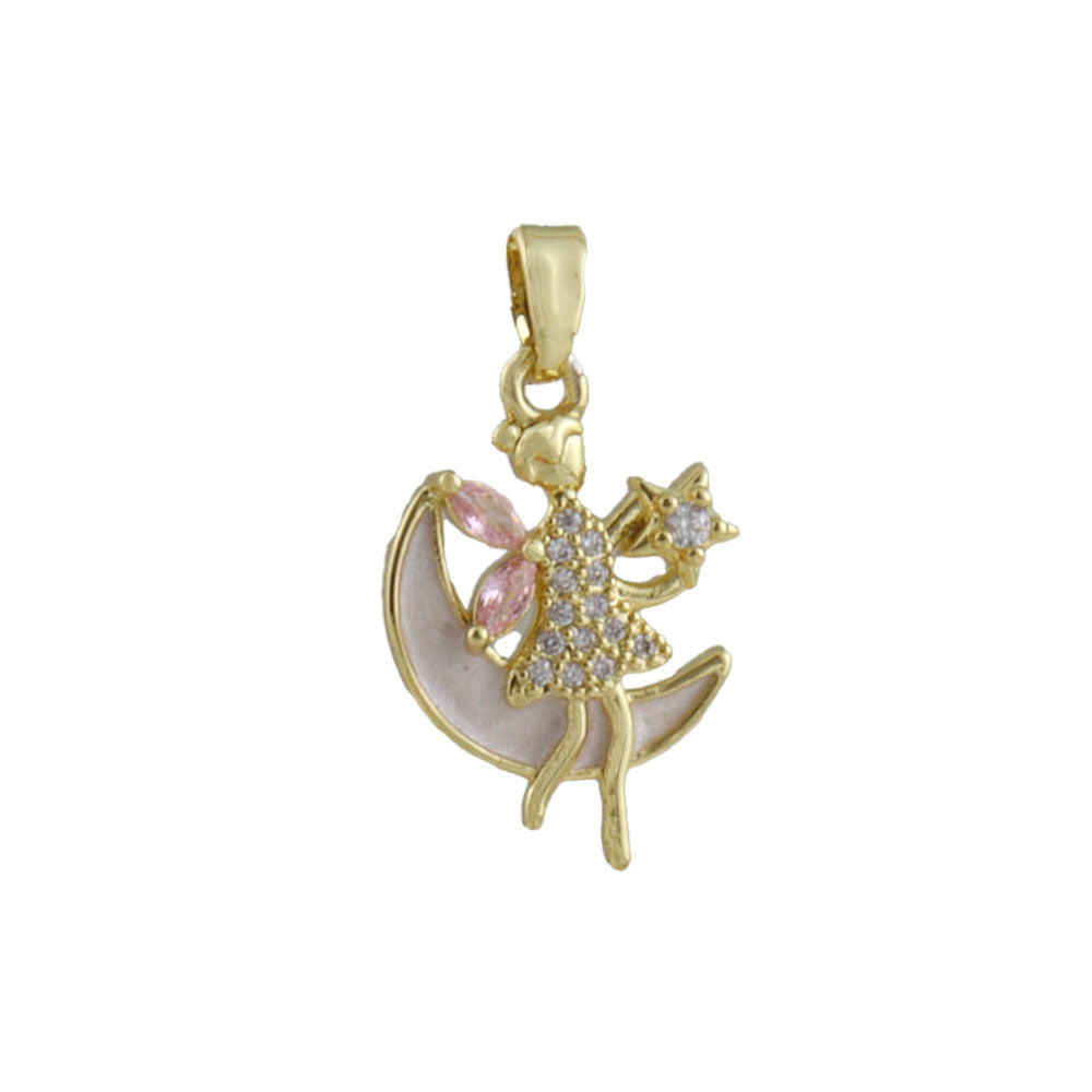 Handmade Girl Pendant Featuring Electroplated Real Gold Plated Copper Jewelry Accessories