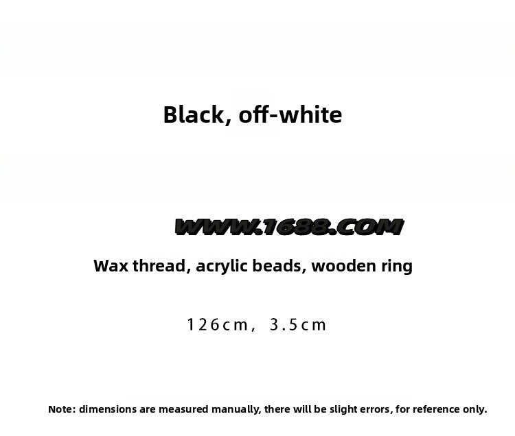 Ethnic Style Women's Waist Chain Belt With Wood Automatic Buckle, Beading Material And Braid Finish