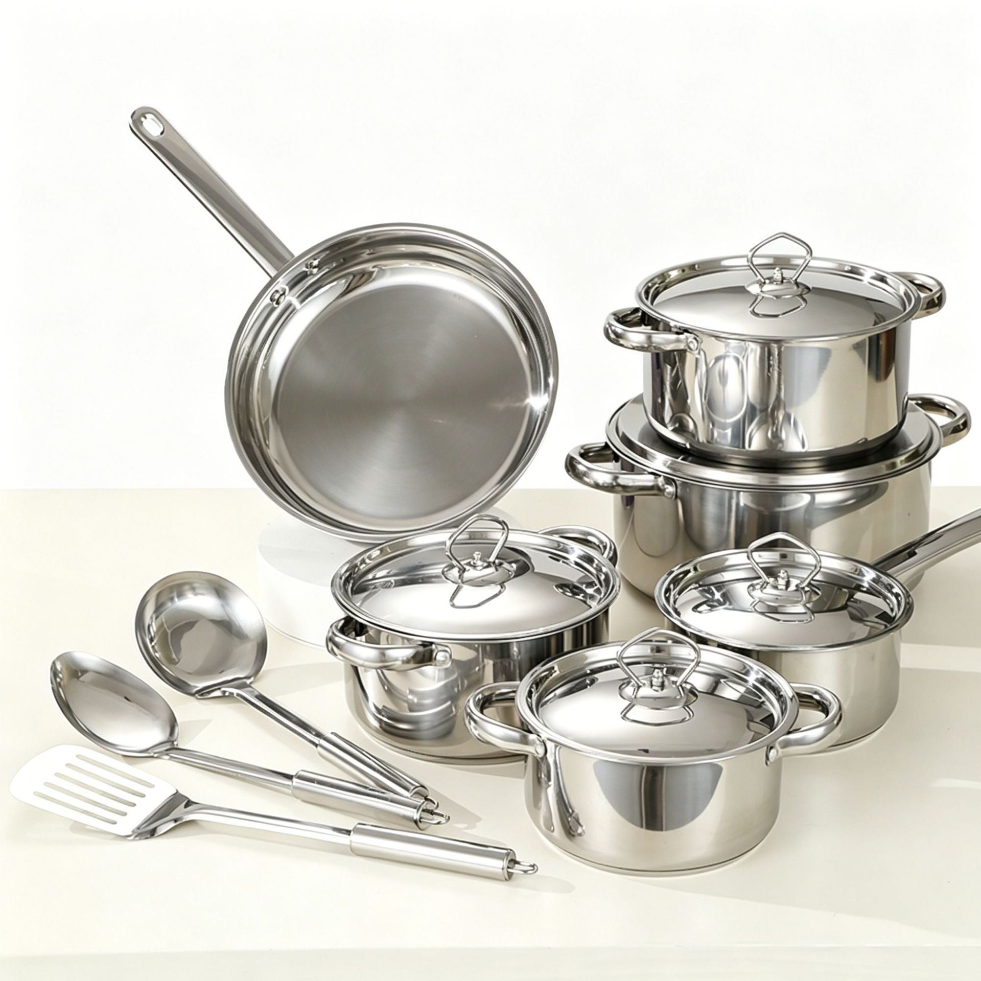 Cookware Set Featuring Essential Pots And Pans For Everyday Cooking