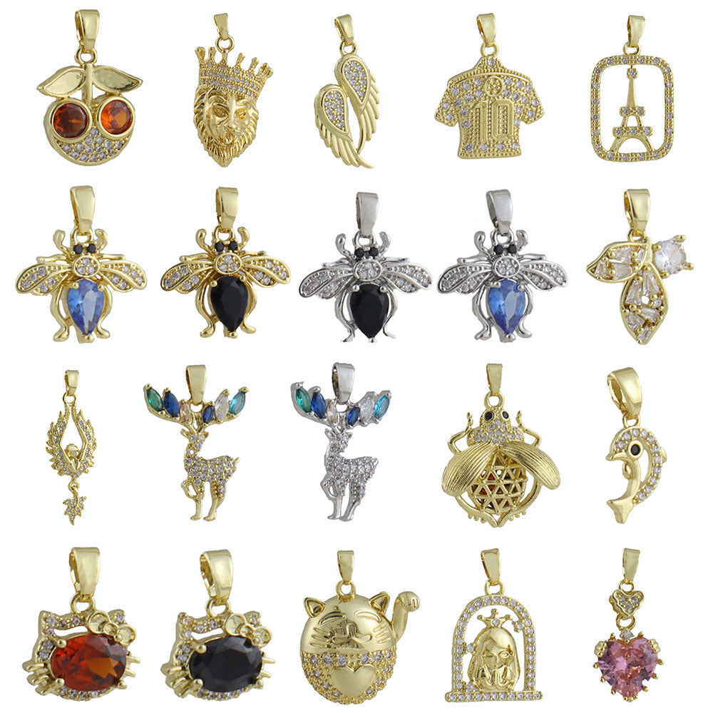 Copper Animal Pendant With Real Gold Plated Finish Featuring Electroplated Craftsmanship Jewelry Accessories