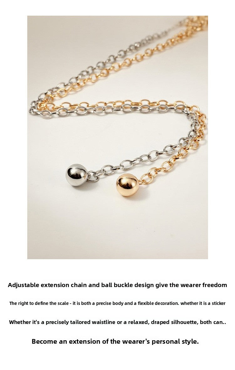 Bohemian Spiral Waist Chain For Women In Frosted Gold Metal Finish