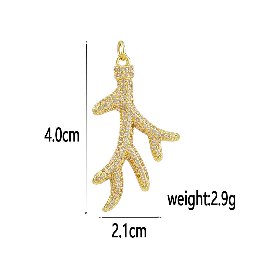 Conch Pendant In Copper With Electroplated Gold Plating, Marine Style Jewelry Accessories