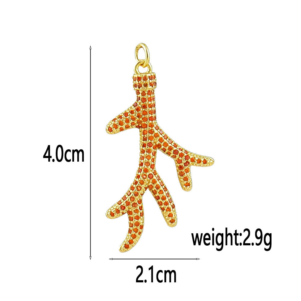 Conch Pendant In Copper With Electroplated Gold Plating, Marine Style Jewelry Accessories