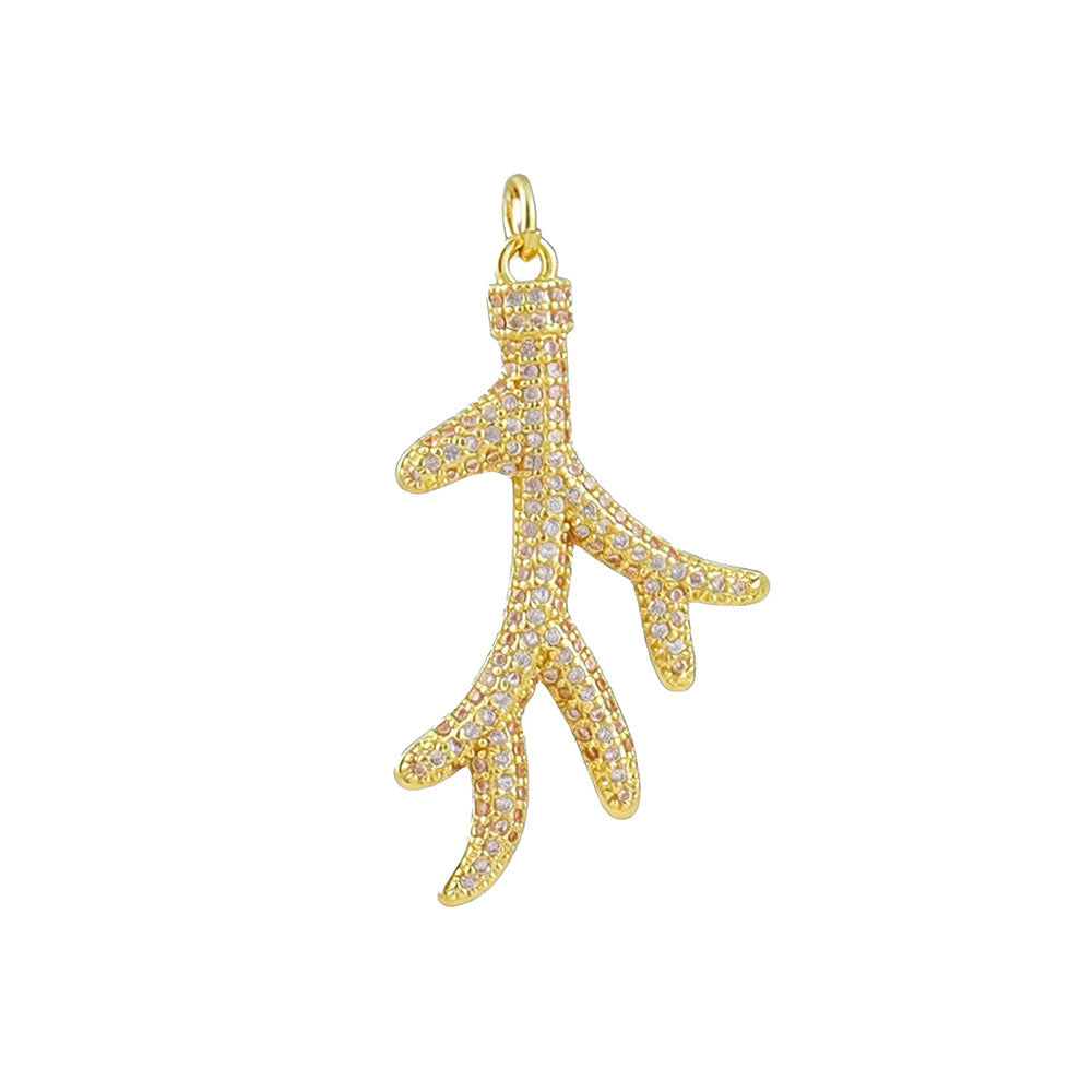 Conch Pendant In Copper With Electroplated Gold Plating, Marine Style Jewelry Accessories