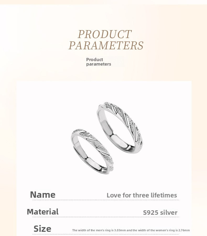 Waves New Style Couple Rings In 925 Sterling Silver With Electroplated And Sandblasted Craftsmanship