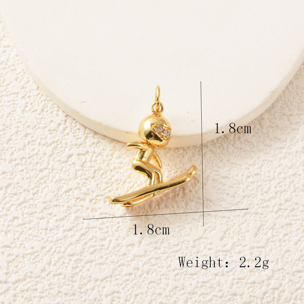 Copper Moon Pendant Featuring Electroplated Craftsmanship, Stylish Jewelry Accessory