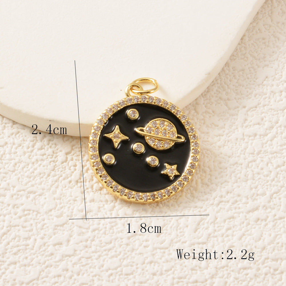 Copper Moon Pendant Featuring Electroplated Craftsmanship, Stylish Jewelry Accessory