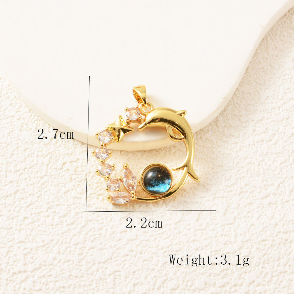 Copper Moon Pendant Featuring Electroplated Craftsmanship, Stylish Jewelry Accessory