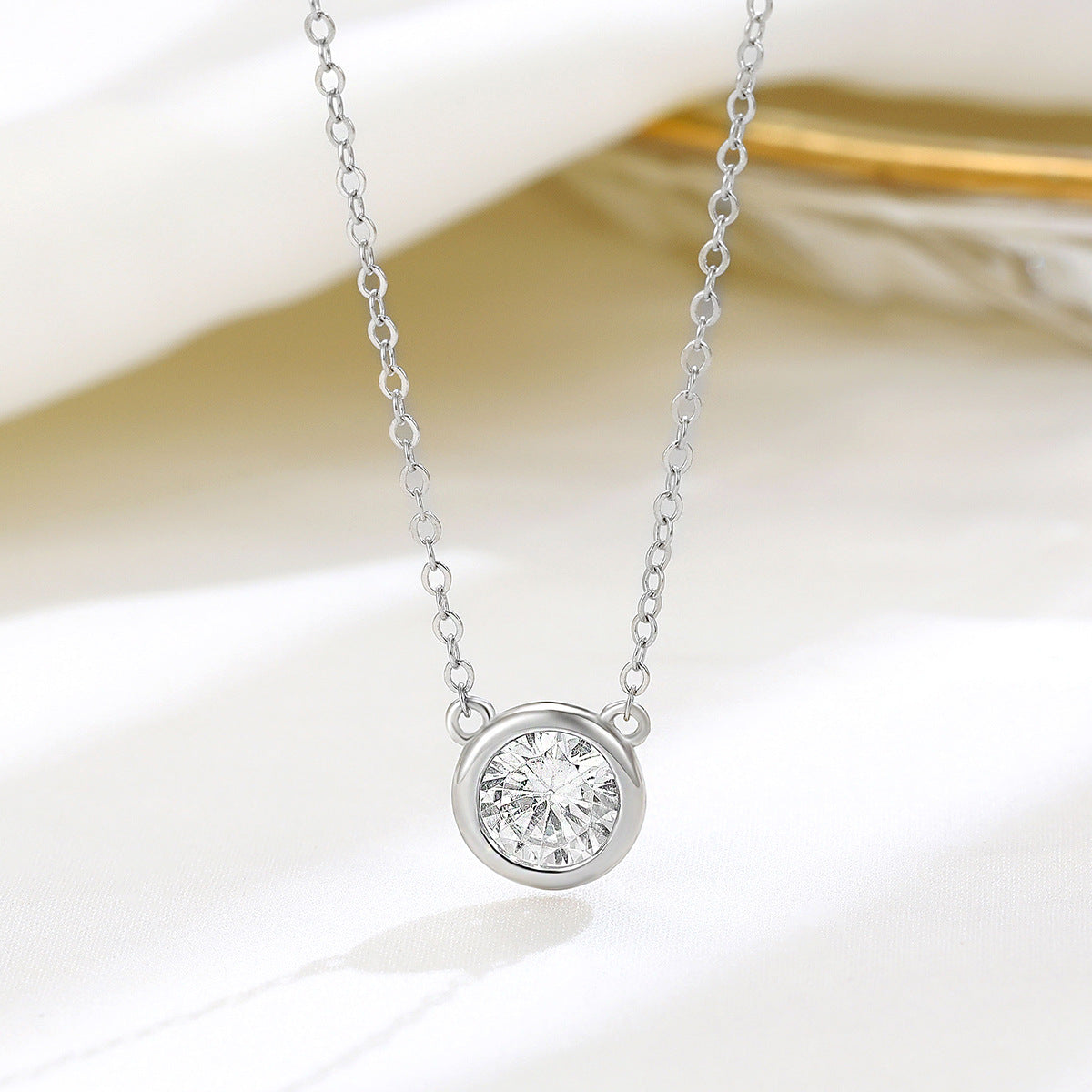 Bubble Pendant Necklace For Women In 925 Sterling Silver With Cable Chain And 925 Sterling Silver Pendant