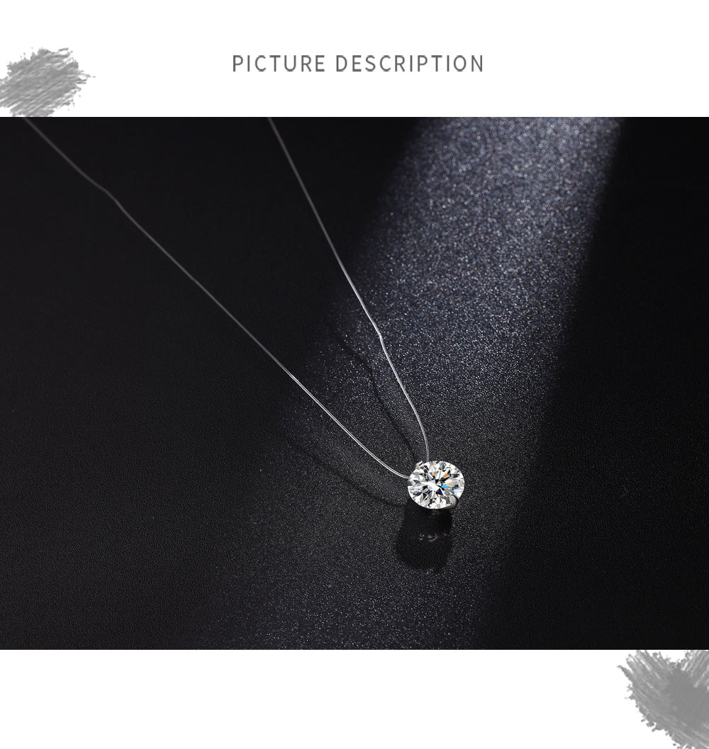 Mermaid Necklace For Women With 925 Sterling Silver Chain And Pendant Featuring Rhinestone Inlay