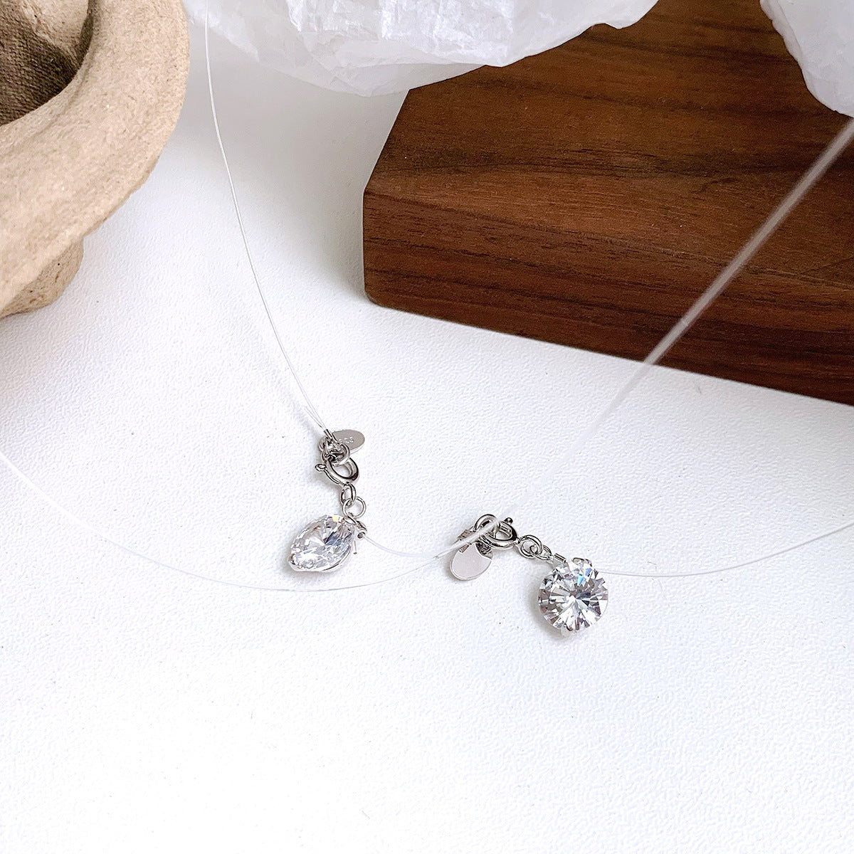 Mermaid Necklace For Women With 925 Sterling Silver Chain And Pendant Featuring Rhinestone Inlay