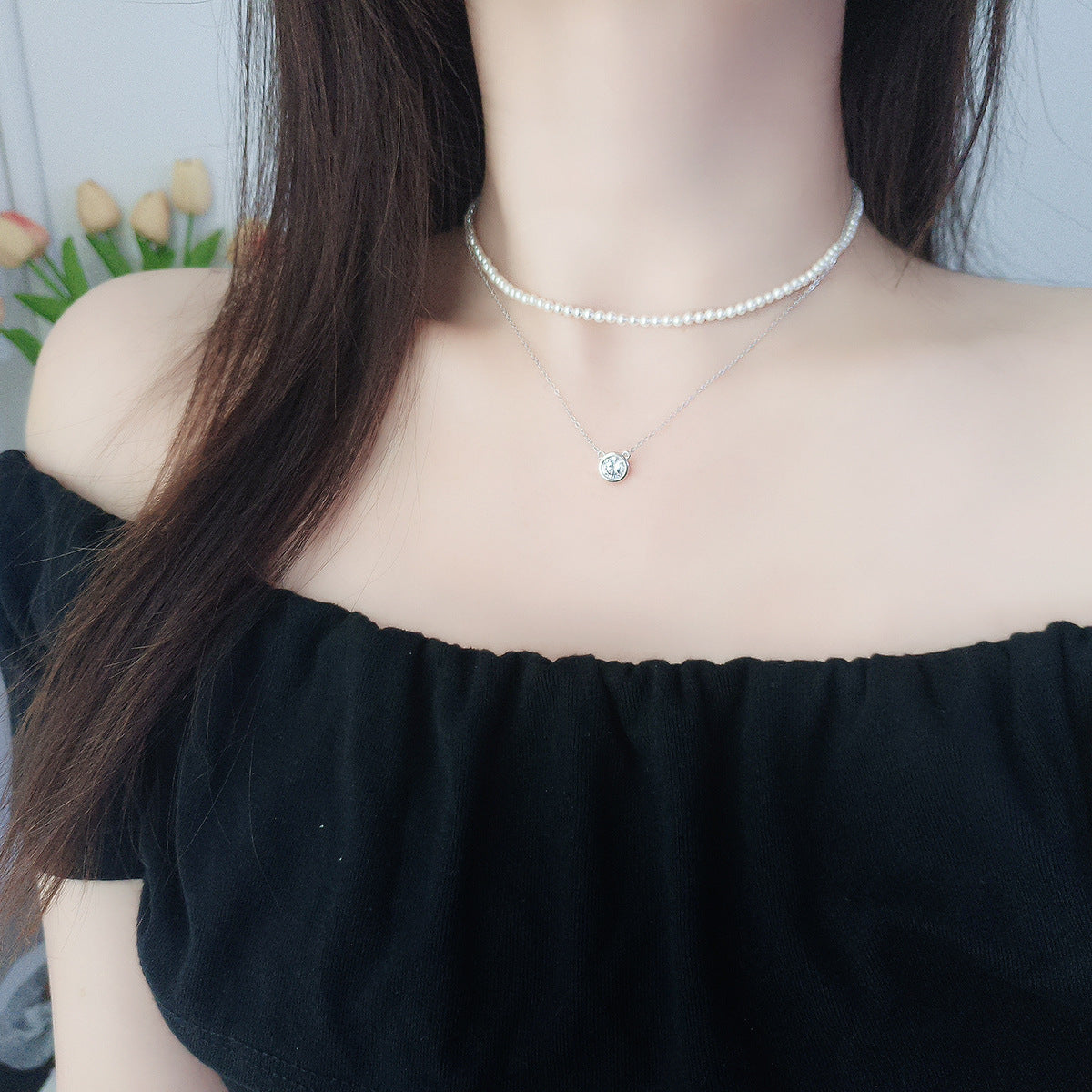 Bubble Pendant Necklace For Women In 925 Sterling Silver With Cable Chain And 925 Sterling Silver Pendant