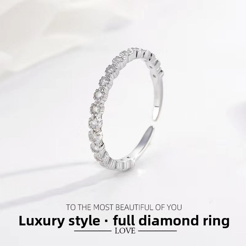 New Style U Shape Ring For Women In 925 Sterling Silver With Zircon Inlay Featuring Electroplated Finish