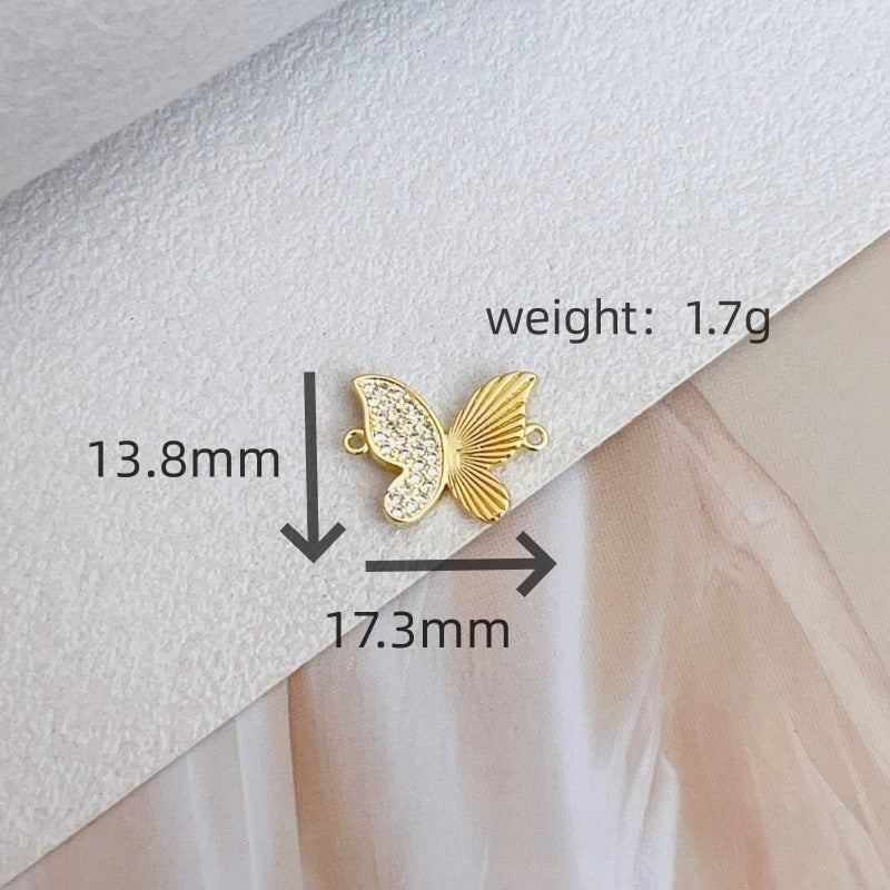 Sweet Multicolor Flowers Copper Pendant With Zircon Inlay Craft Jewelry Accessories