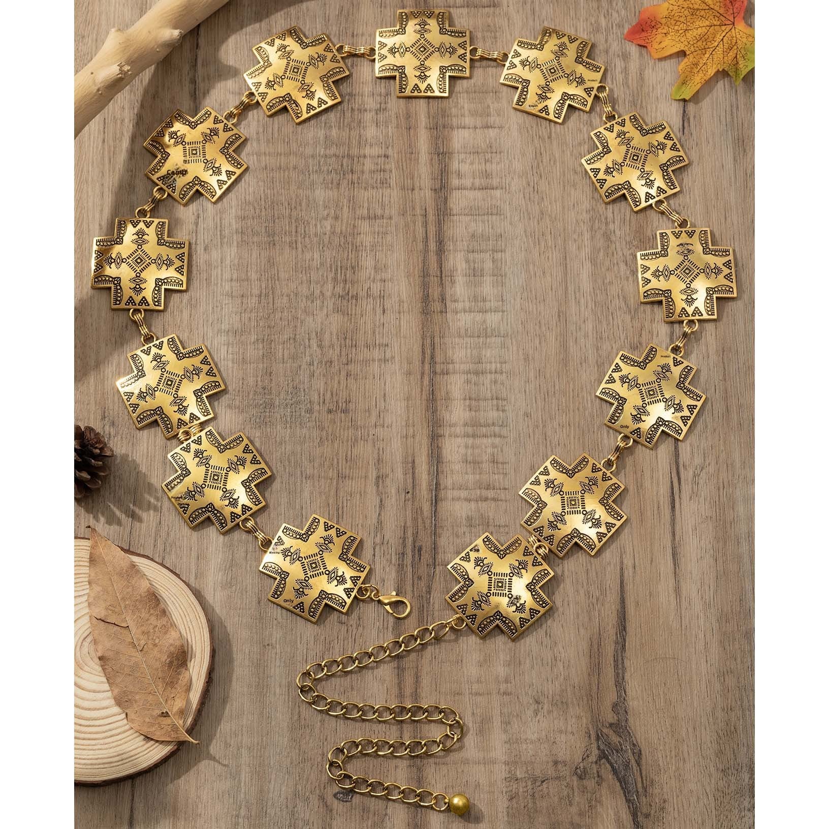 Ethnic Style Women's Waist Chain In Frosted Metal Finish