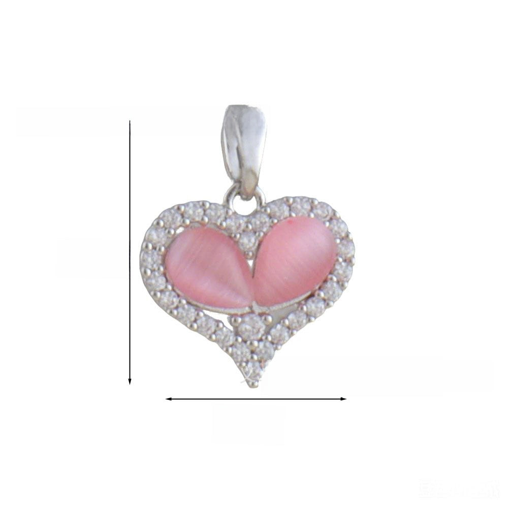 Heart Shape Copper Pendant With Zircon Inlay Featuring Electroplated Finish In Hip-Hop Style Jewelry Accessories