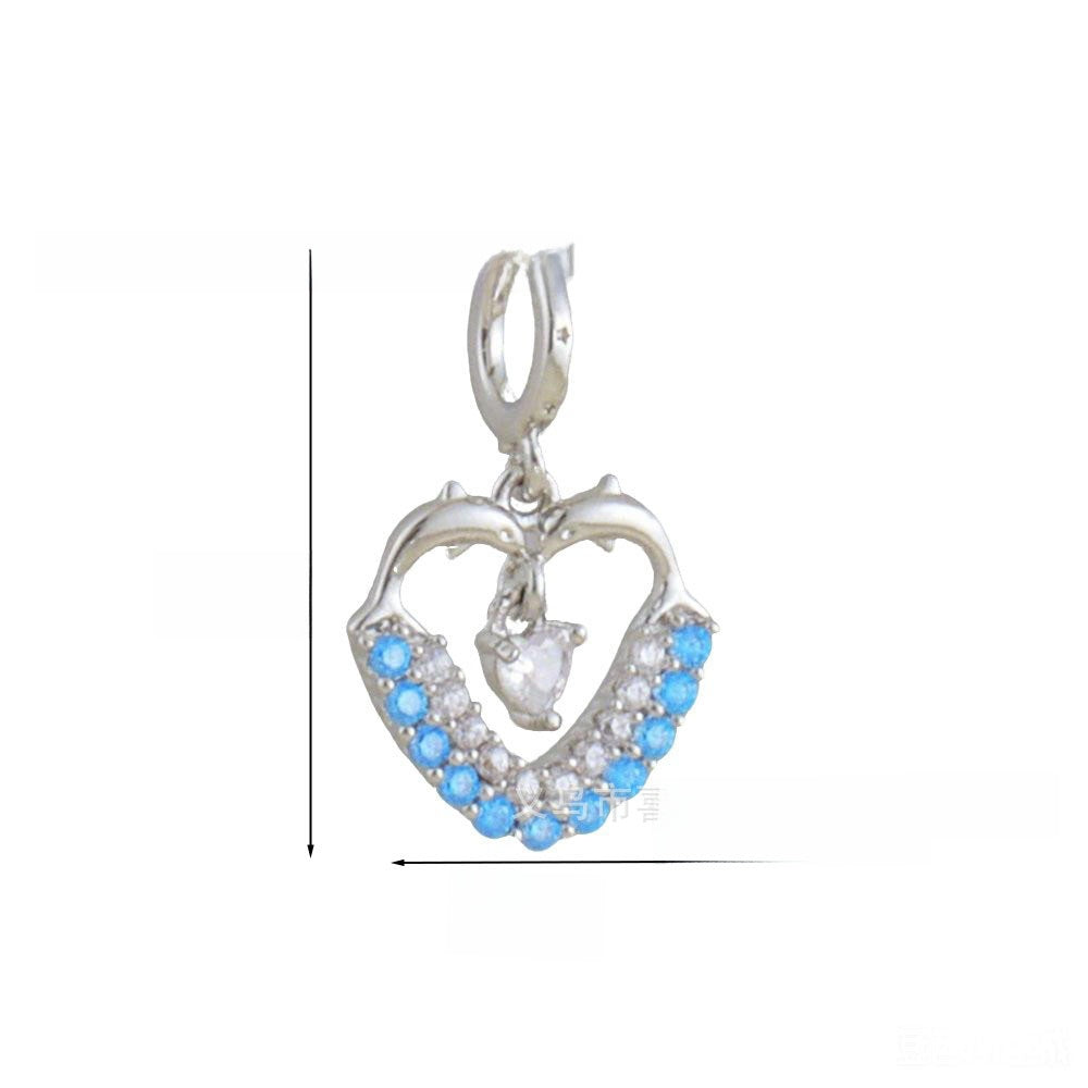 Heart Shape Copper Pendant With Zircon Inlay Featuring Electroplated Finish In Hip-Hop Style Jewelry Accessories