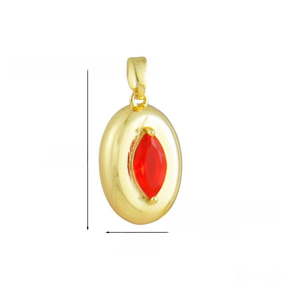 Heart Shape Copper Pendant With Zircon Inlay Featuring Electroplated Finish In Hip-Hop Style Jewelry Accessories