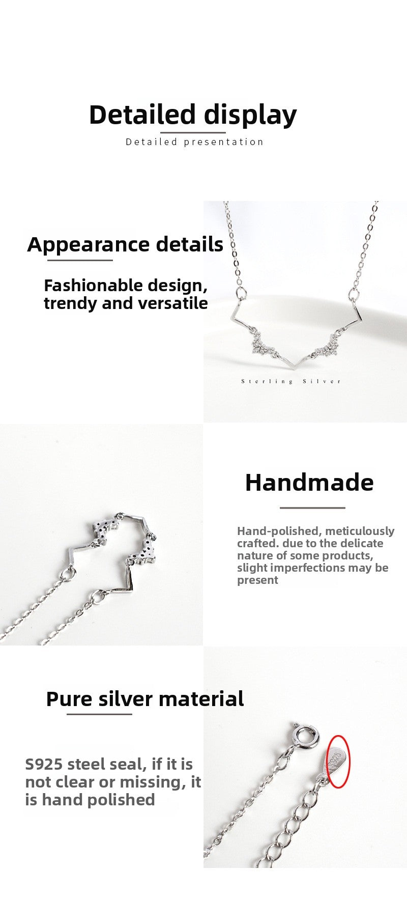 New Style Heart Shape Choker Necklace For Women With 925 Sterling Silver Cable Chain And Pendant