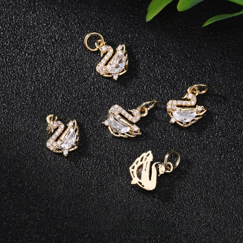 Lucky Heart Alloy Pendant With Rhinestones, Electroplated Finish, Available In Colour