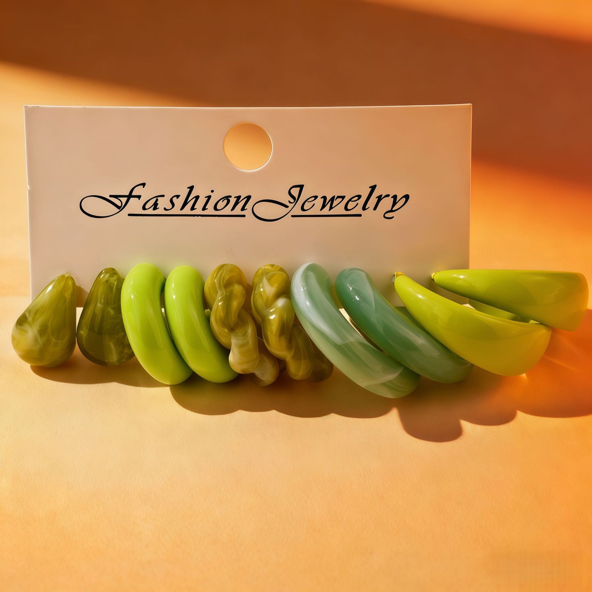 C Shape Earrings For Women In Natural Pink Acrylic Featuring New Style With 304 Stainless Steel Ear Pins