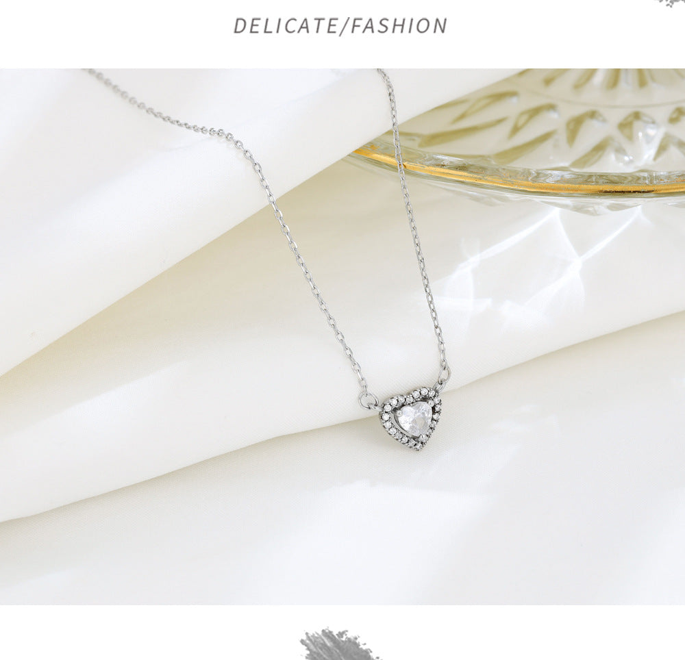 Heart Shape Necklace For Women In 925 Sterling Silver With Cable Chain Featuring 925 Sterling Silver Pendant