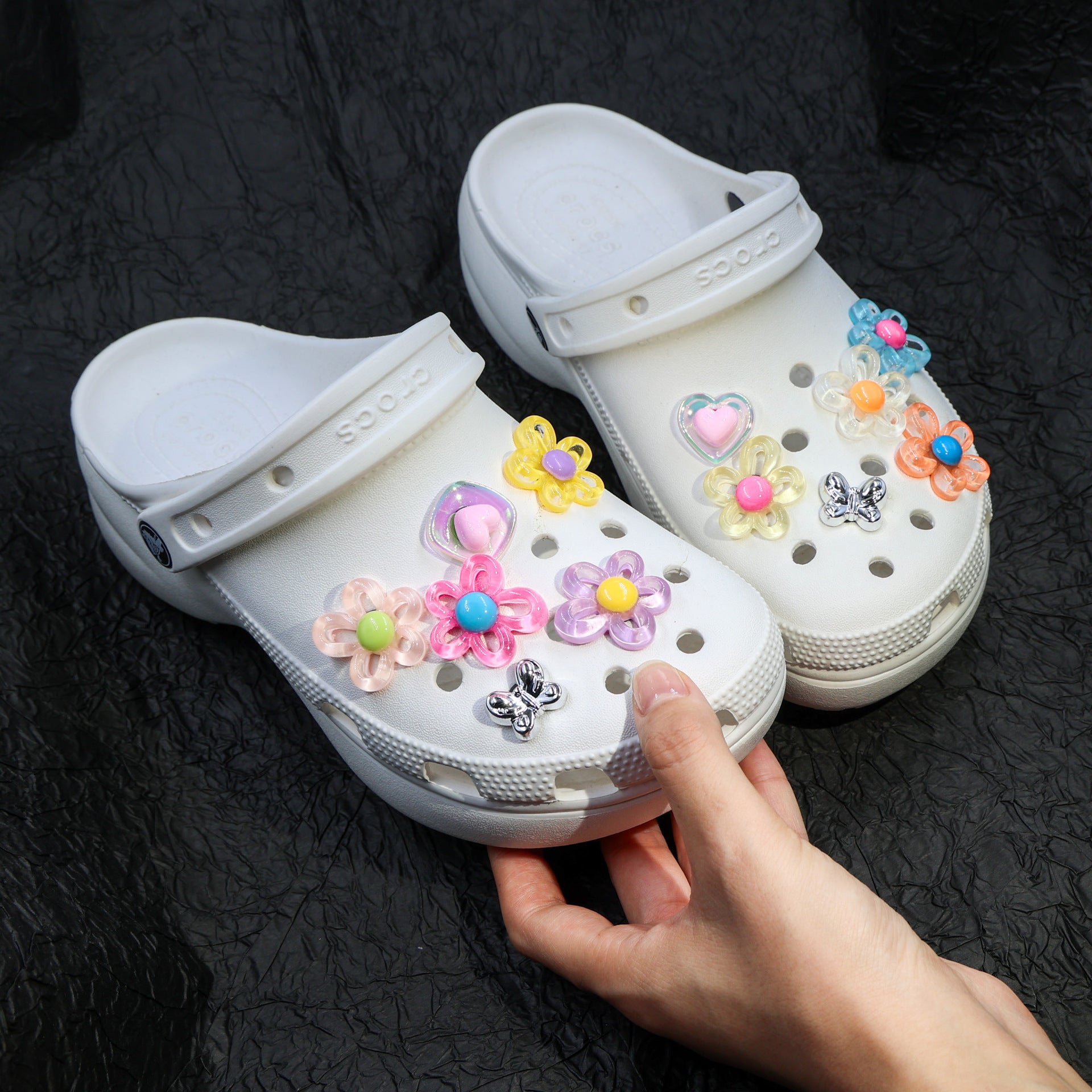 Sweet Style Flower Pattern Shoe Buckle For Slippers, Decorative Accessory To Enhance Your Footwear