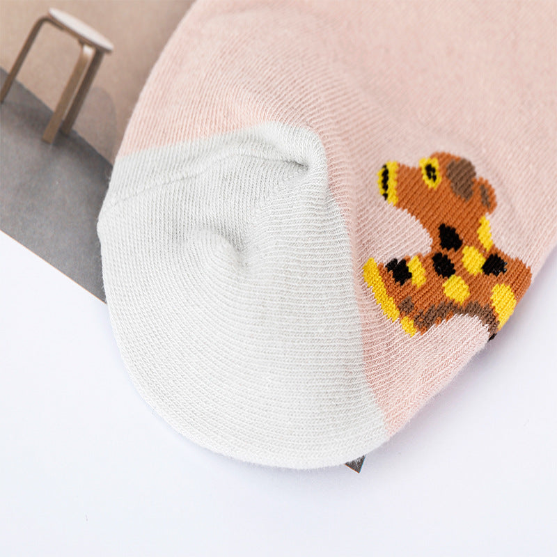 New Style Cat Pattern Women's Cotton Socks With Sweatproof Feature For All Seasons