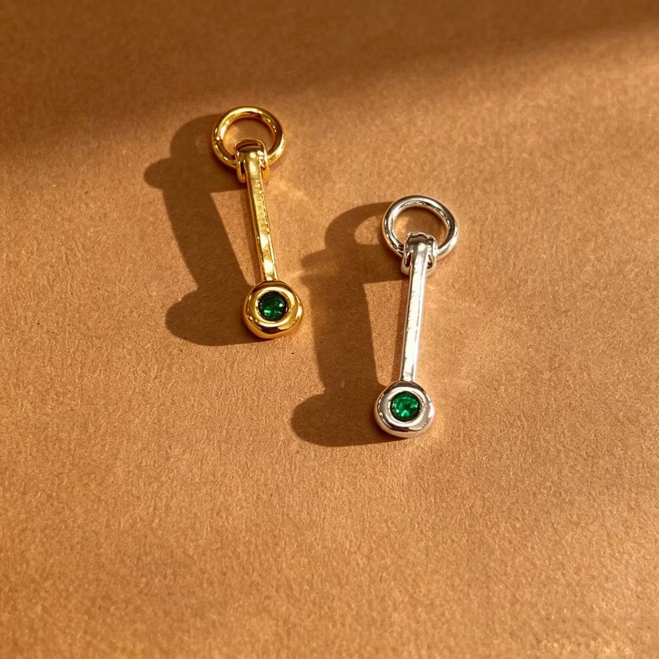 Maya Copper Pendant With Zircon Inlay, Gold Electroplated Jewelry Accessory